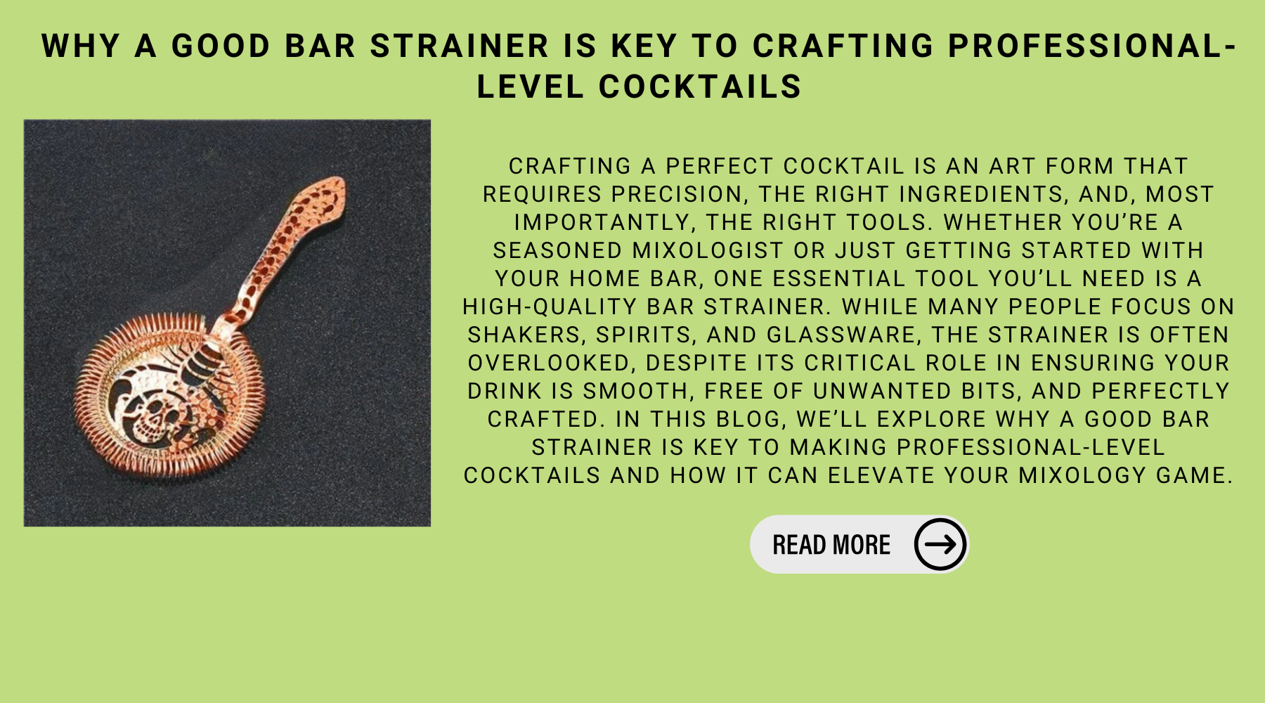 Why A Good Bar Strainer Is Key To Crafting Professional-Level Cocktails