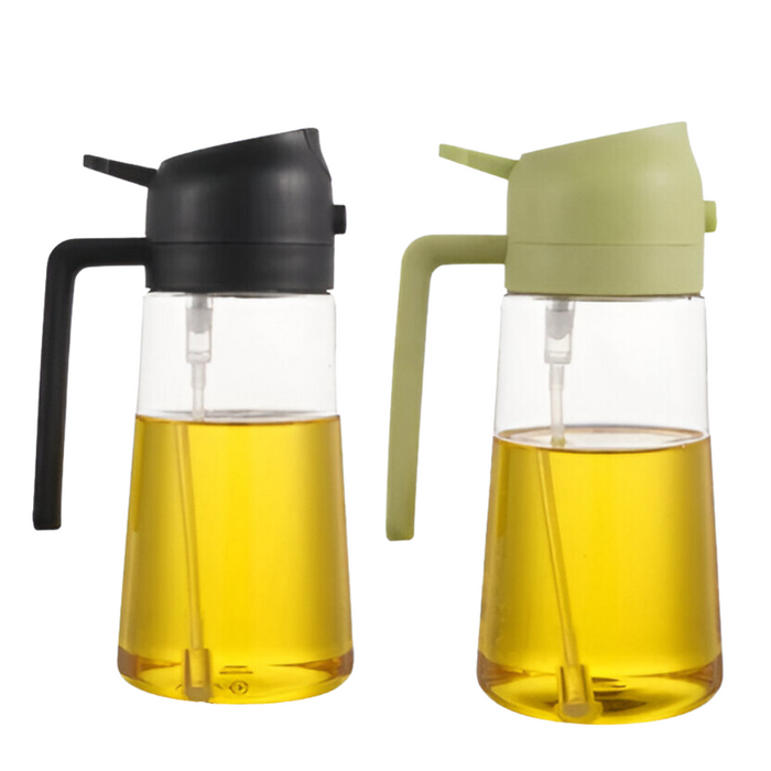 Set of Two Oil Dispenser Bottles With Practical Spouts