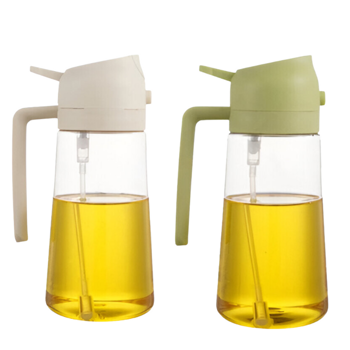 Set of Two Oil Dispenser Bottles With Practical Spouts