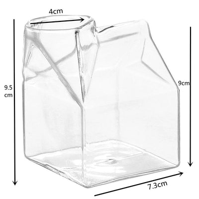 Milk Box Shape Glass Cups