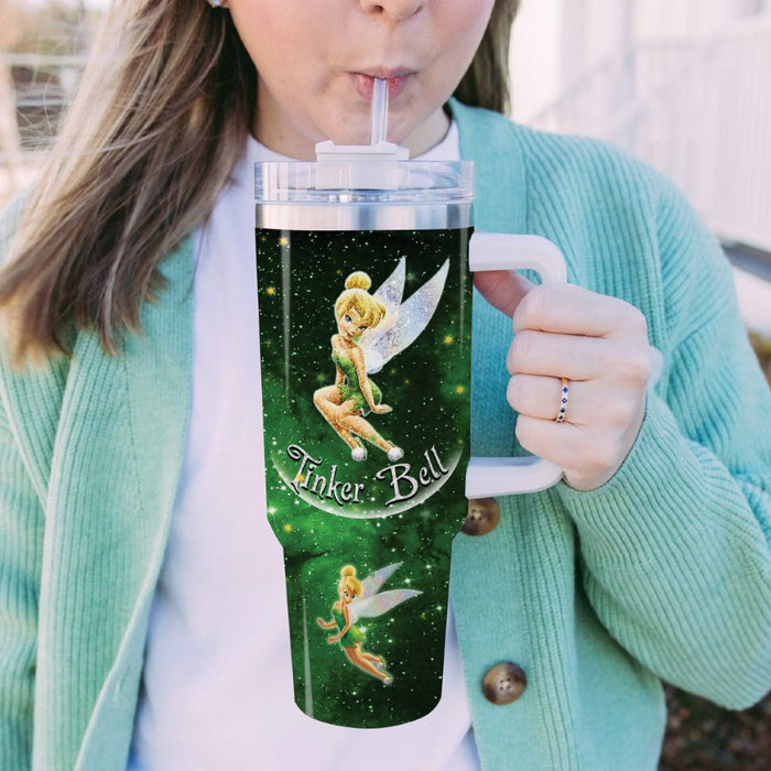 Tinker Bell Castle Glitter Tumbler With Handle