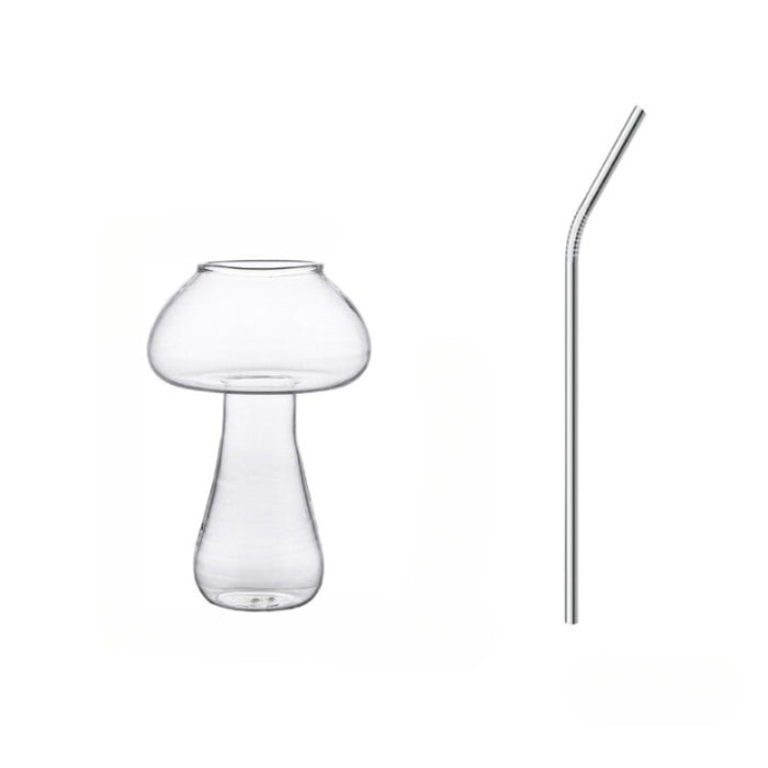 Mushroom Cocktail Glass Cup With Straw