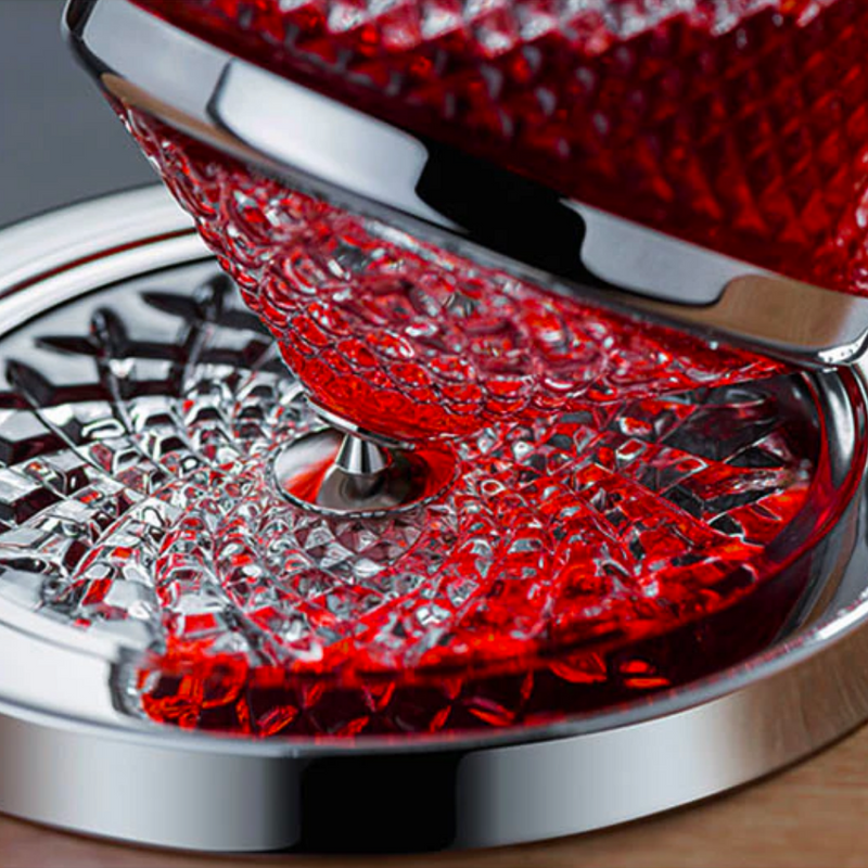 360° Rotating Crystal Wine Decanter with Tray