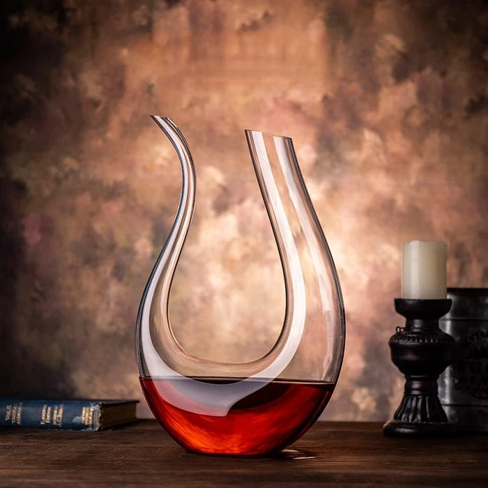Crystal Clear U-Shaped Wine Decanter