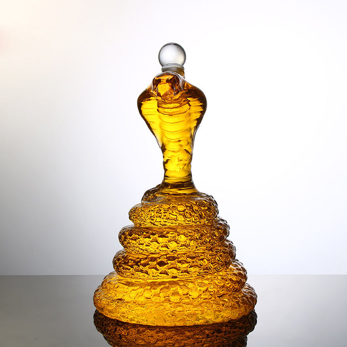 Snake Whiskey & Wine Decanter King Cobra Snakes Liquor Decanters - The Wine Savant Snake glass decanter