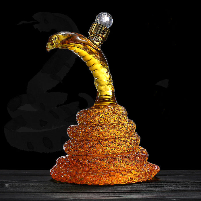 Snake Whiskey & Wine Decanter King Cobra Snakes Liquor Decanters - The Wine Savant Snake glass decanter
