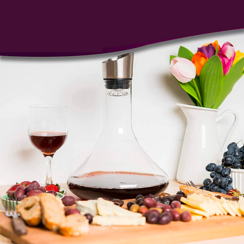 Wine Decanter with Aerator Lead-free Wine Carafe