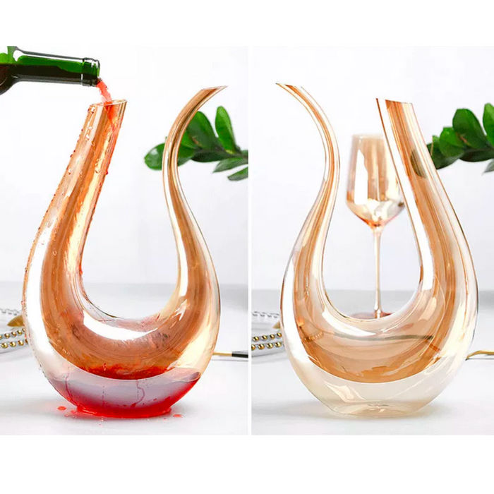 Elegant Crystal U-shaped Wine Decanter