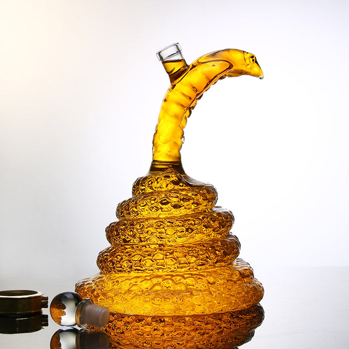 Snake Whiskey & Wine Decanter King Cobra Snakes Liquor Decanters - The Wine Savant Snake glass decanter