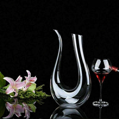 U-Shaped Crystal Red Wine Glasses Decanter Bottle