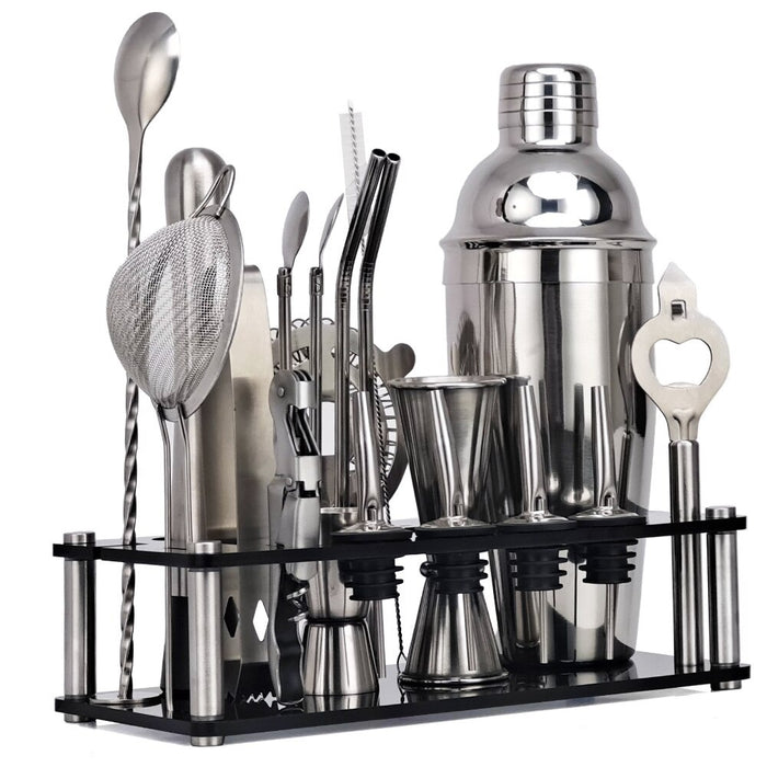Mixology And Craft Cocktail Stainless Steel Home Bar Set