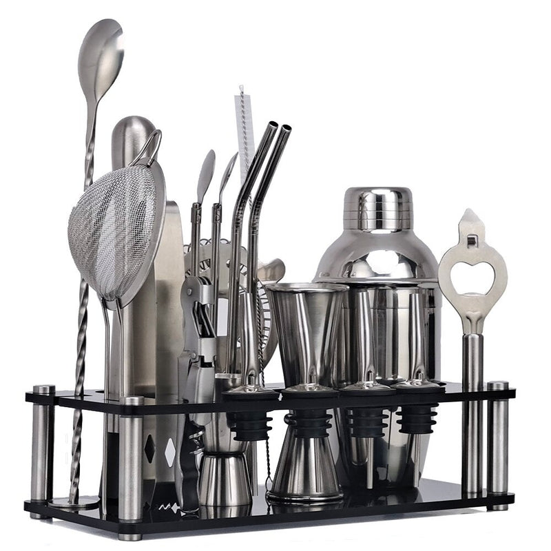 Mixology And Craft Cocktail Stainless Steel Home Bar Set