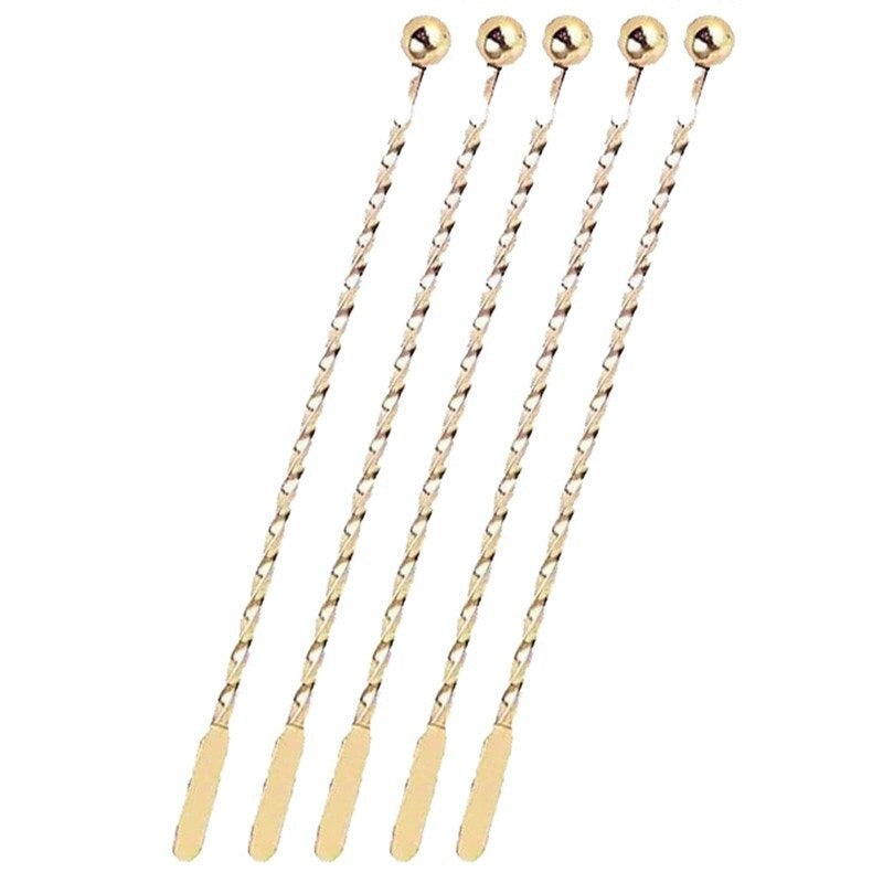 5-Piece Cocktail Bar Spoons For Mixing