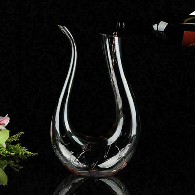 U-Shaped Crystal Red Wine Glasses Decanter Bottle