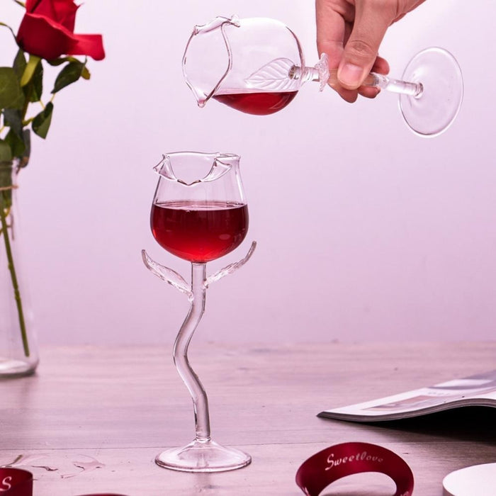 Rose Shape High Wine Glass