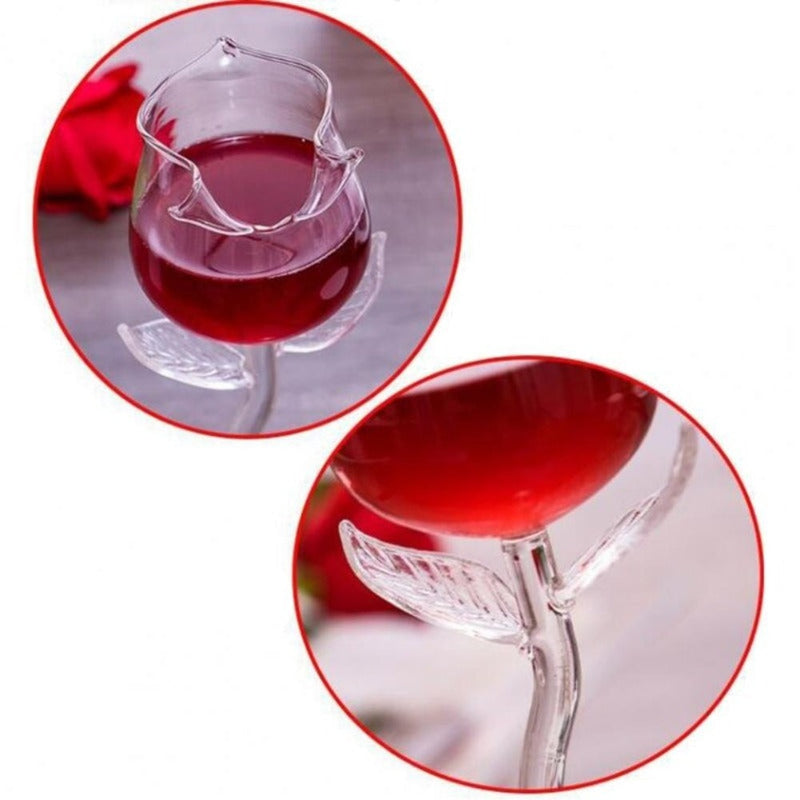 Rose Shape High Wine Glass