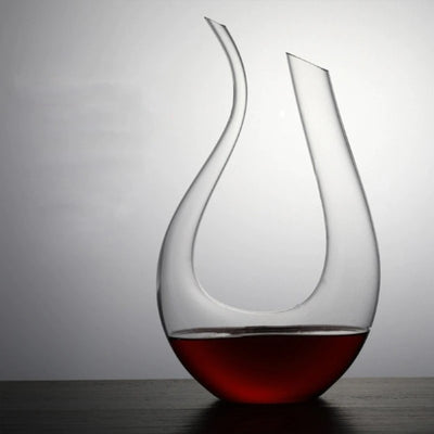 U-Shape Handmade Crystal Red Wine Glasses Decanter Bottle