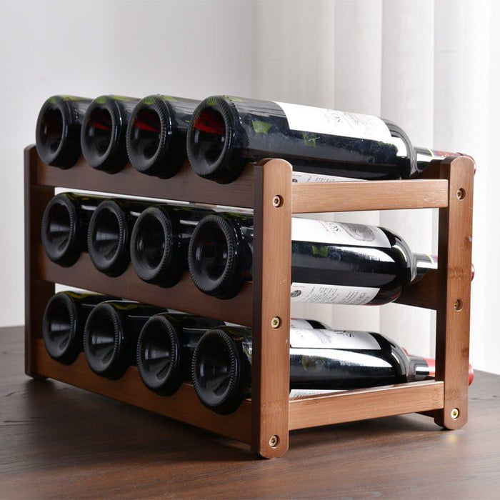 Vintage Wooden Wine Bottles Rack