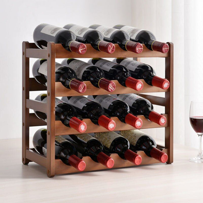 Vintage Wooden Wine Bottles Rack